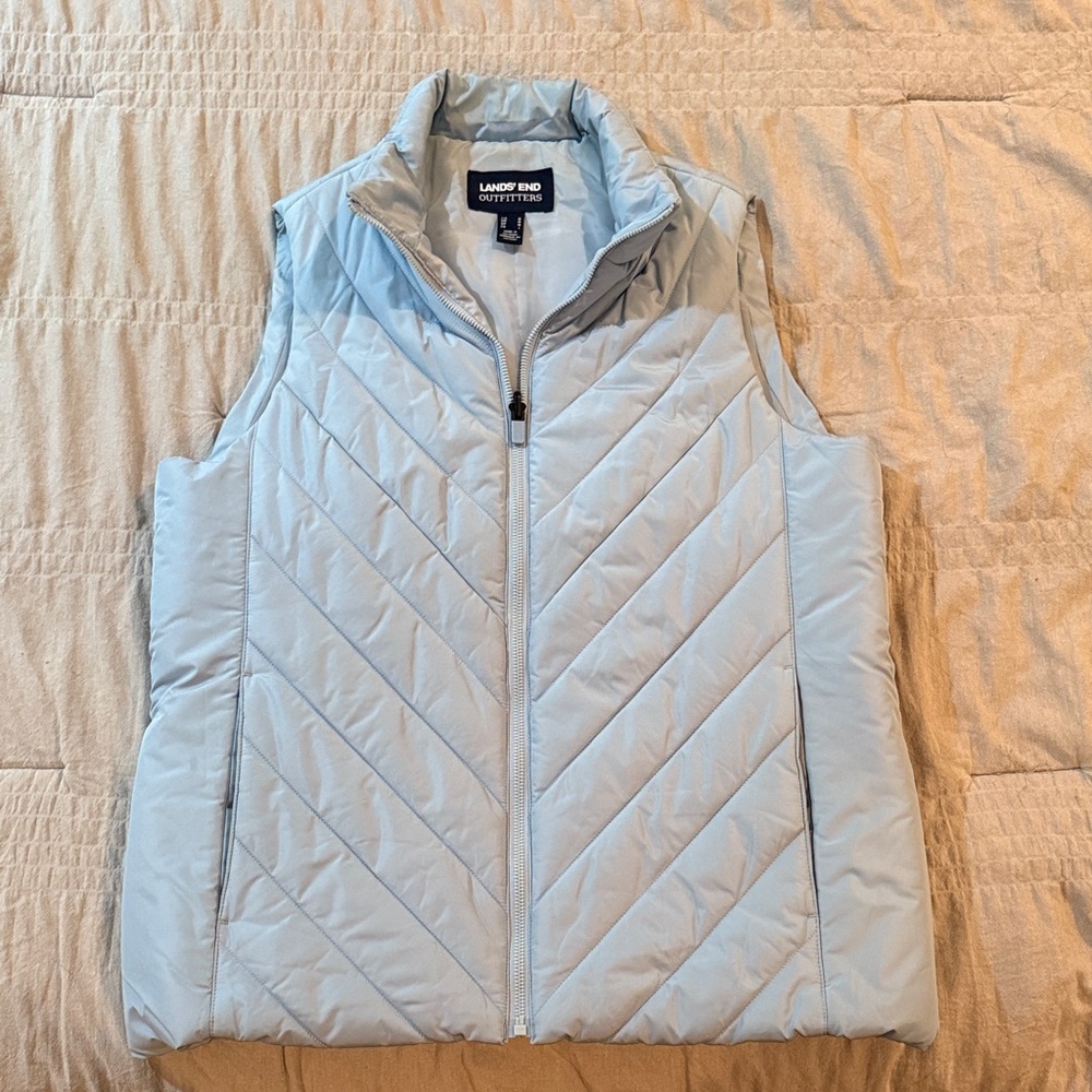 Lands' End Women's Sky Blue Quilted Vest